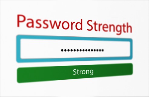 Close-up of computer password displayed on monitor