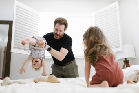 Father playing with son