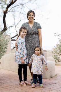 Portrait of mother with two daughters