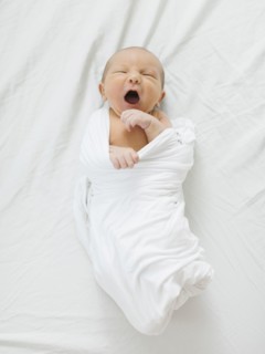 Yawning baby boy