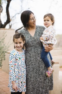 Portrait of mother with two daughters