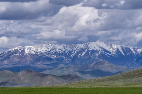 Clouds over snowy Soldier Mountain
