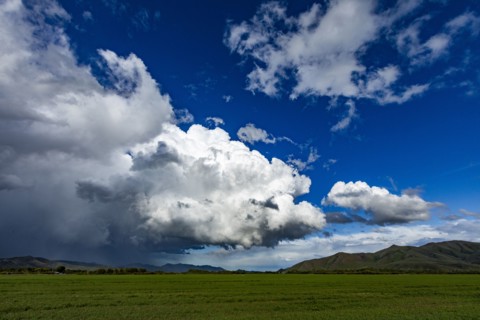Clouds over foothills