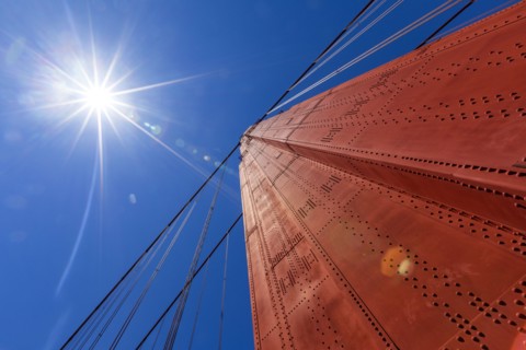 Low angle view of Golden Gate Bridge