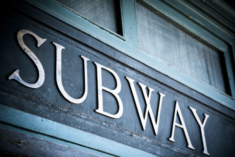 Subway entrance sign