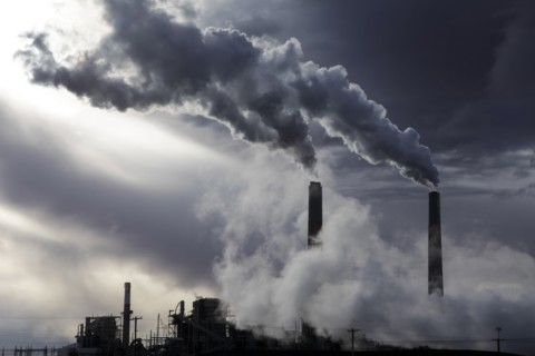 Smoke from coal processing plant
