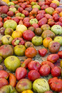 Heirloom tomatoes at farmers market