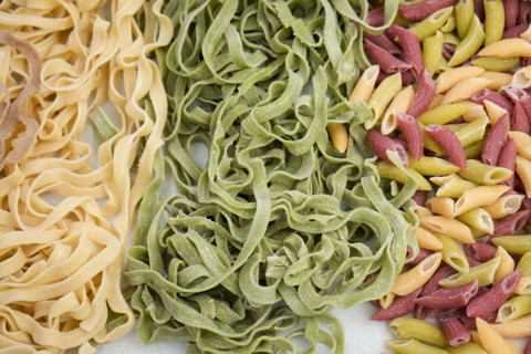 Fresh pasta at farmers market