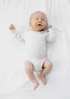 Overhead view of baby boy