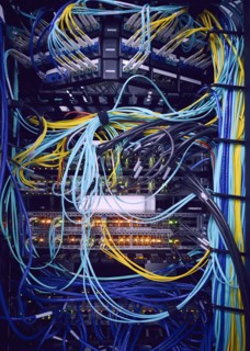 Network cables in server room