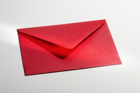 Red envelope on white background