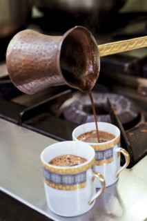 Preparation of traditional Turkish coffee