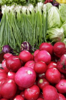Fresh vegetables at farmers market