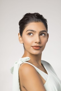 Studio portrait of beautiful woman