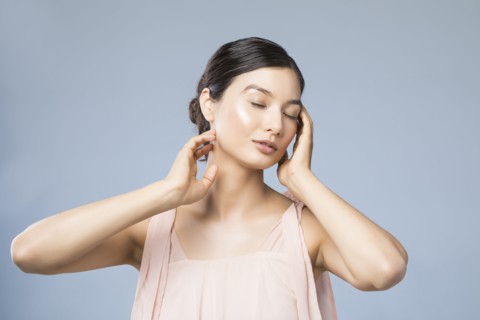 Studio portrait of beautiful woman