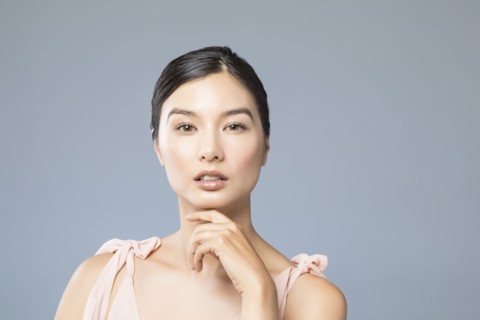 Studio portrait of beautiful woman