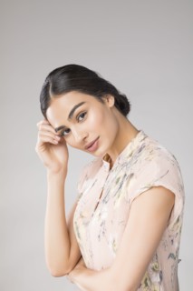 Studio portrait of beautiful woman