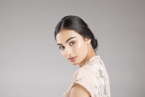 Studio portrait of beautiful woman