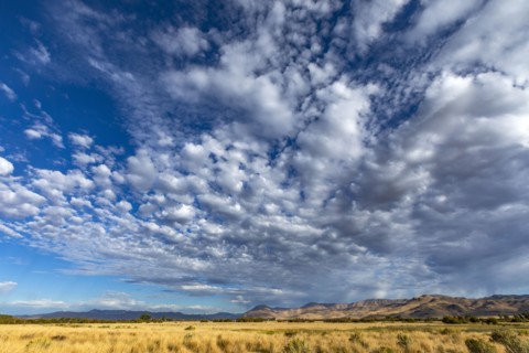 Clouds over foothills
