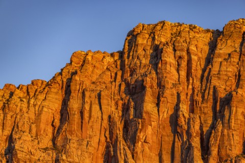 Red cliffs at sunset in Zion National Park