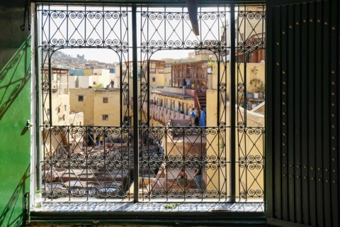 Tannery section of medina where hides are tanned