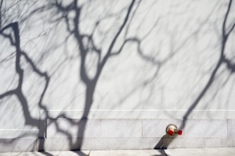 Abstract shadows on concrete wall