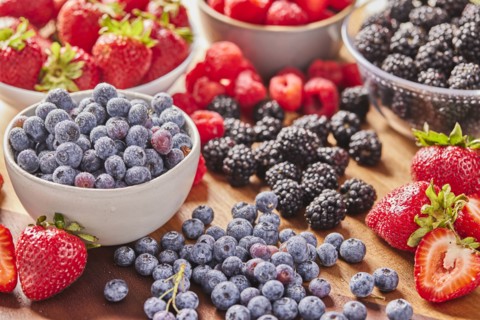 Studio shot of assorted fresh fruit