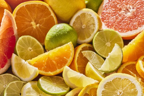 Close-up of assorted sliced citrus fruit