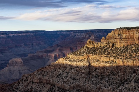 Grand Canyon National Park rock formations at sunset