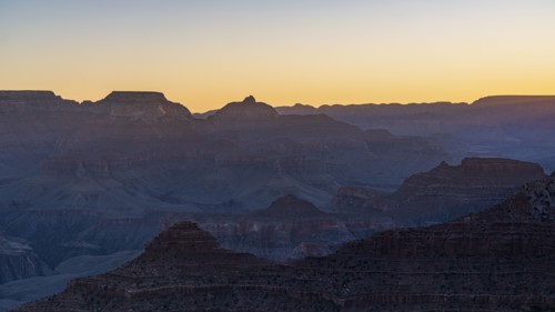 Grand Canyon National Park rock formations at sunset