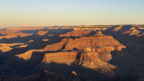 Grand Canyon National Park rock formations at sunset