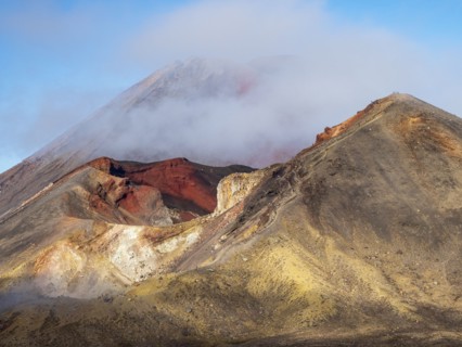 Steam raising over Mount Ngauruhoe