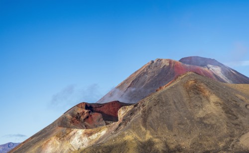 Steam raising over Mount Ngauruhoe
