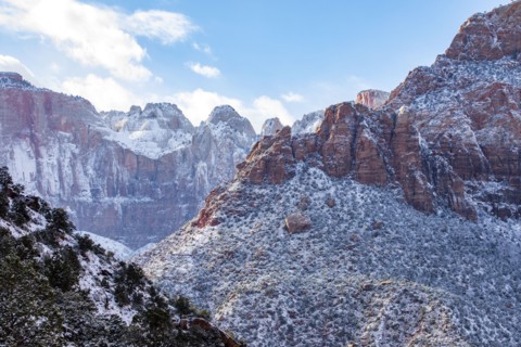 Scenic view of mountains in winter