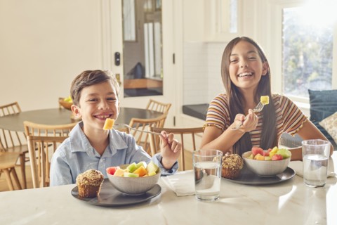 Smiling boy and girl