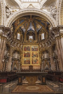Ornate main altar of Valencia Cathedral
