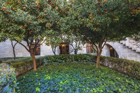 Historic formal garden at Silk Exchange
