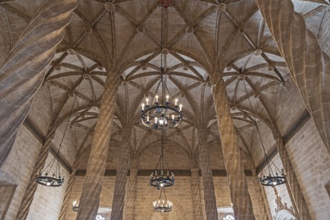 Low angle view of interior of Silk Exchange