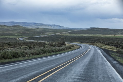 View of highway during stormy weather
