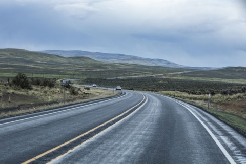 View of highway during stormy weather