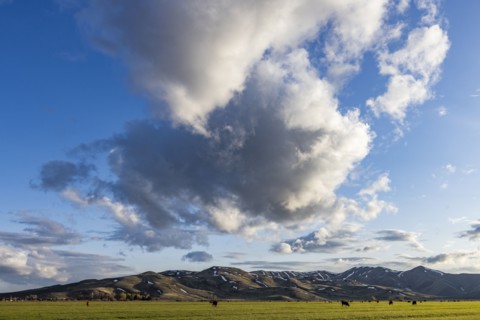 Majestic clouds over foothills near Sun Valley