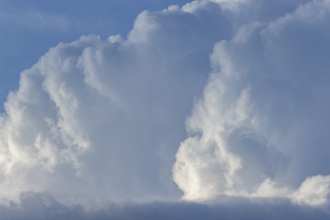 Majestic white cumulus clouds