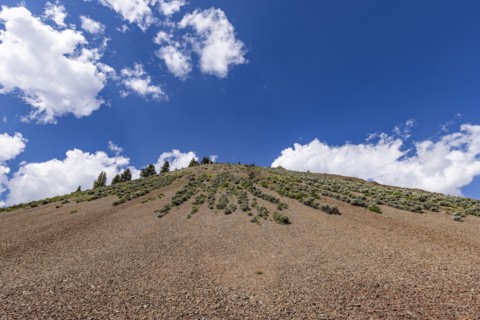 Volcanic formation with scree field