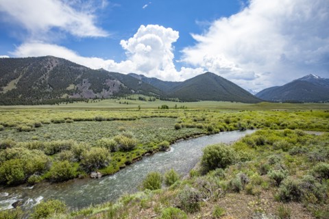 Mountain landscape with North Fork Big Lost River