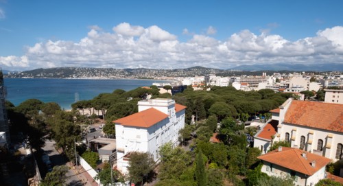 Buildings in seaside city