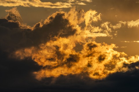 Clouds illuminated with morning sunlight