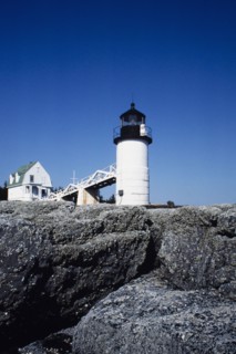 Marshall Point Light Station on sunny day, Saint George, Maine, USA