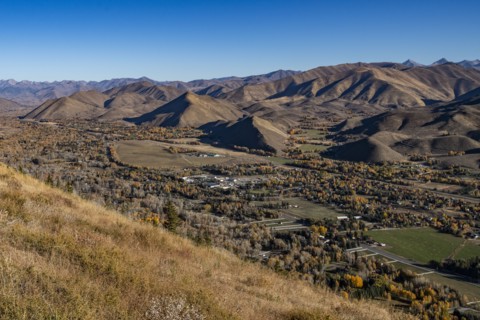 View of Wood River Valley from Carbonate Peak, Hailey, Idaho, USA