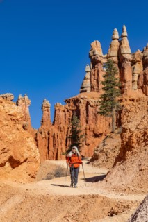Senior woman hiking in Bryce Canyon National Park, , Utah, USA