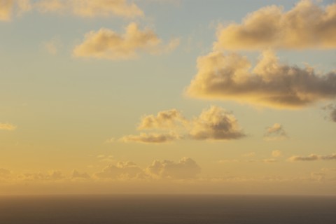 USA, United States Virgin Islands, St. John, Clouds over Caribbean Sea at sunrise, St. John, United